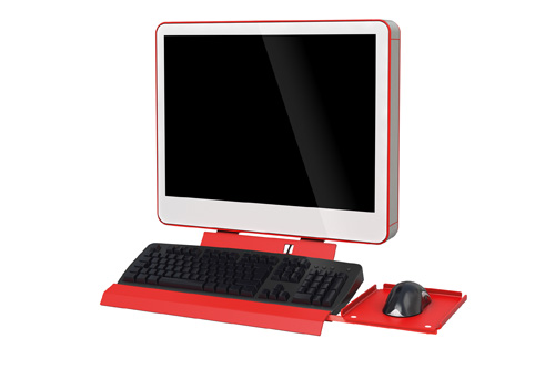 Keyboard- and mouse tray available as accessories