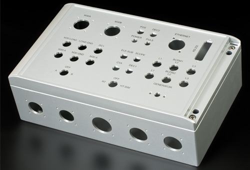 aluCASE with multiple holes for controls and connectors